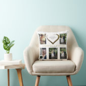 Coussin Mariage Photo Collage simple Citation de coeur (Chaise)