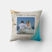 Coussin Mariage photo de plage océanique tropicale de mari (Verso)
