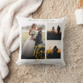 Coussin Mariage Photos Collage Merci Keepsaké (Couverture)