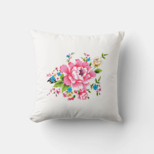 Coussin Mariage Pink Peony bouquet de fleurs