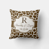 Coussin Mariage Poster de animal Brown, Giraffe blanche (Verso)
