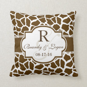 Coussin Mariage Poster de animal Brown, Giraffe blanche