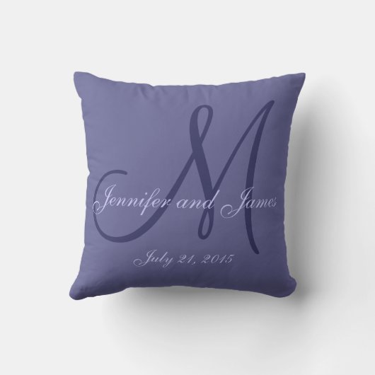 Coussin Mariage pourpre de monogramme (Verso)