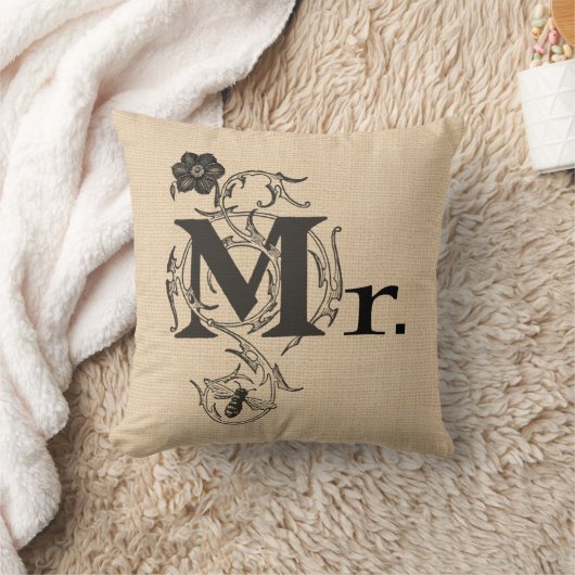 Coussin Mariage réversible M. et Mme (Couverture)