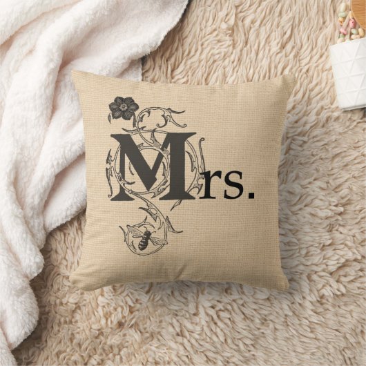 Coussin Mariage réversible M. et Mme (Couverture)