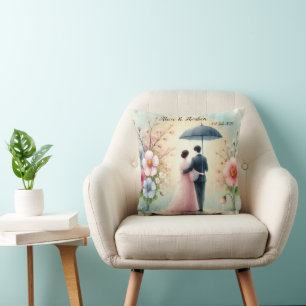 Coussin Mariage romantique pastel n°2