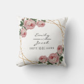 Coussin Mariage rose Floral Elegant Parties scintillant or (Recto)