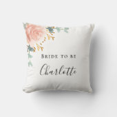 Coussin Mariage rose gold fleurs blush eucalyptus (Recto)