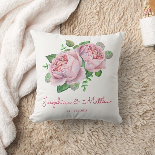 Coussin Mariage rose Roses (Couverture)