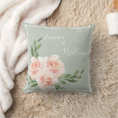 Coussin Mariage Sage Green Floral Names (Couverture)