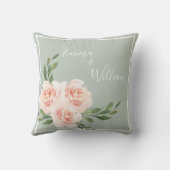 Coussin Mariage Sage Green Floral Names (Verso)