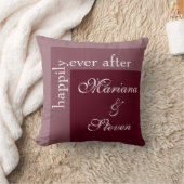 Coussin Mariage Simple Moderne Chic Script Bourgogne (Couverture)
