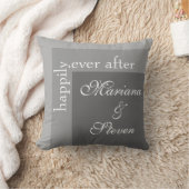 Coussin Mariage simple moderne gris écriture (Couverture)