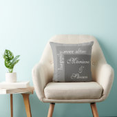 Coussin Mariage simple moderne gris écriture (Chaise)
