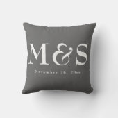 Coussin Mariage simple moderne gris écriture (Verso)