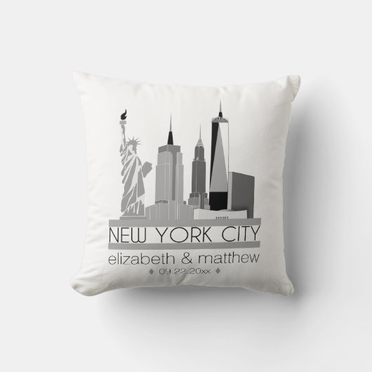 Coussin Mariage Skyline de New York (Recto)