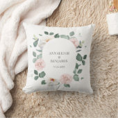 Coussin Mariage sur mesure avec verdure d'eucalyptus éléga (Couverture)