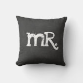 Coussin Mariage Tableau Noir Mr. Mister (Recto)