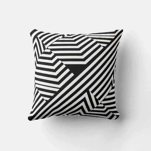 Coussin Mariage tendance Monogramme noir et blanc (Verso)