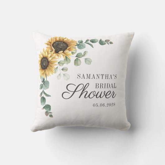 Coussin Mariage Tournesol Floral Script (Verso)