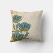 Coussin Mariage vintage aux fleurs bleues (Verso)
