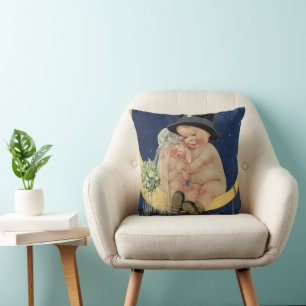 Coussin Mariage vintage, Mariée mignonne et Groom sur une