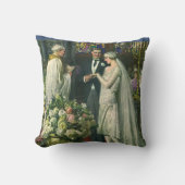 Coussin Mariage Vintage, Mariés avec Menorah (Recto)