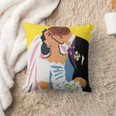 Coussin Mariage Vintage, Mariés s'embrassant (Couverture)