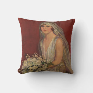 Coussin Mariage vintage, Portrait de mariée victorienne