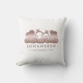 Coussin Mariage White Rose Gold Nom du coeur M. et Mme. (Recto)