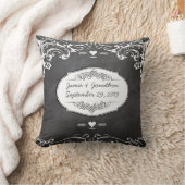 Coussin Mariages à la typographie de tableau noir (Couverture)