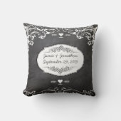 Coussin Mariages à la typographie de tableau noir (Recto)