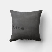 Coussin Mariages de typographie de tableau noir (Verso)