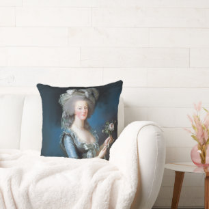 Coussin Marie Antoinette avec une rose