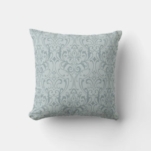 Coussin Marie Antoinette bleu français damassé inspiré