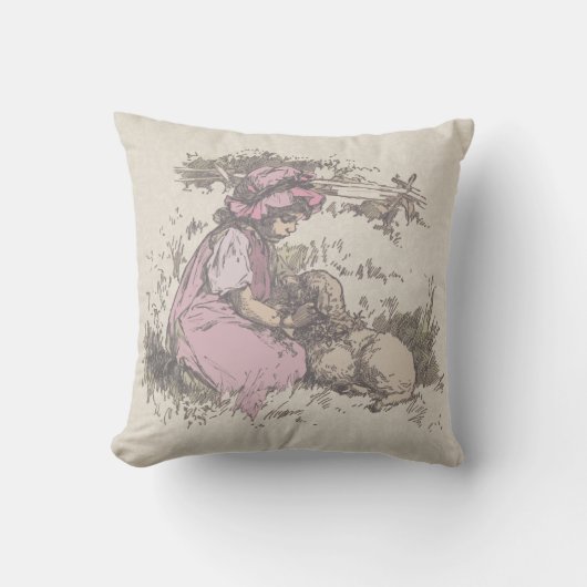 Coussin Marie avait un agneau Comptine (Recto)