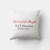 Coussin Marié & lumineux ajouter nom de couple mariage ajo (Verso)