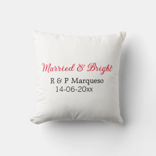 Coussin Marié & lumineux ajouter nom de couple mariage ajo
