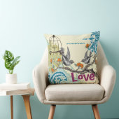 Coussin Mariée à tout jamais sarcelle citron corail prune  (Chaise)