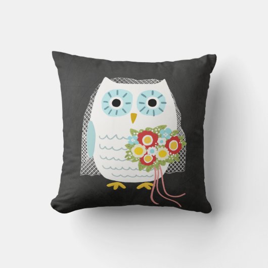 Coussin Mariée chouette (Recto)