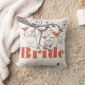 Coussin Mariée Corail Violet et Gris Zig Zag Floral (Couverture)