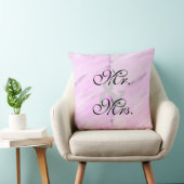 Coussin Mariée Epoux Violet Blanc Aquarelle Réversible (Chaise)