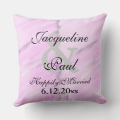 Coussin Mariée Epoux Violet Blanc Aquarelle Réversible (Verso)