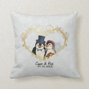 Coussin Mariée et Customise Mariage de pingouin -