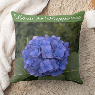 Coussin Mariée et Marié Bleu Hydrangea Personnaliser