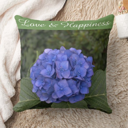 Coussin Mariée et Marié Bleu Hydrangea Personnaliser (Couverture)