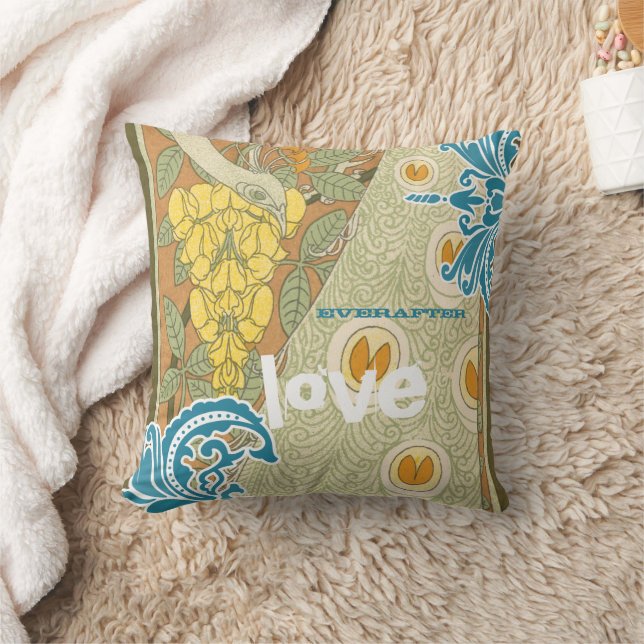 Coussin Mariée Everafter Cage à oiseaux Paon Teal & Tanger (Couverture)