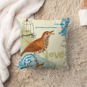 Coussin Mariée Everafter Sarcelle Corail Lime Oiseau Migno (Couverture)