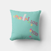 Coussin MARIÉE Je t'aime bonbons coeurs Saint Valentin Fêt (Recto)