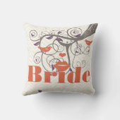 Coussin Mariée Lèvres Violet Corail Gris Zig Zag Floral (Verso)